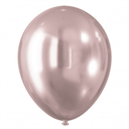 Balony efekt chromu różowe - 5 sztuk