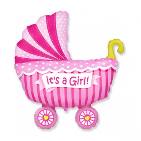 balon foliowy wózek dla dziewczynki 61 cm
