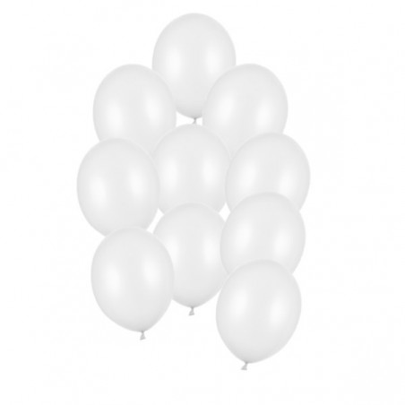 Balony błyszczące białe 30cm - 10 sztuk