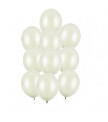Balony błyszczące kremowe 30cm - 10 sztuk
