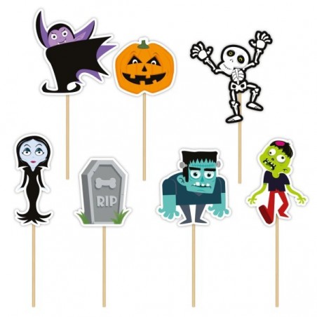 Toppery do babeczek Halloween Monsters 9cm 7szt.