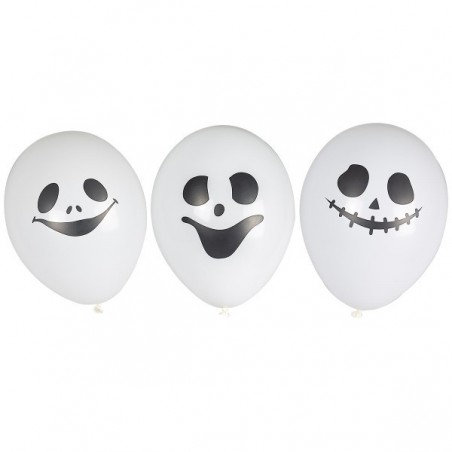 Balony z halloweenowym nadrukiem duszki 6 sztuk