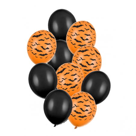 Balony halloween - nietoperz 10 sztuk