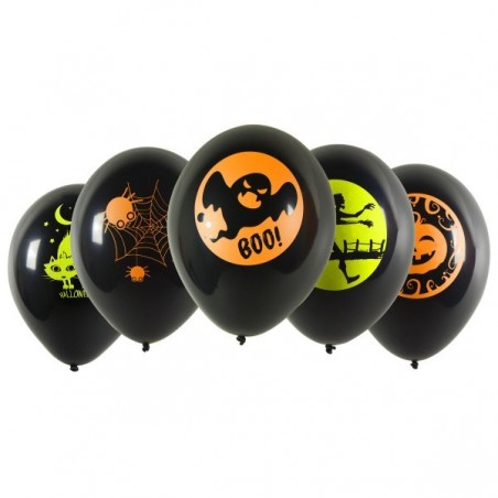 Zestaw balonów halloween neonowe 10 sztuk