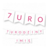 Girlanda na URODZINY 1,2,3,4,5,6,7,8,9 + IMIĘ różowe litery