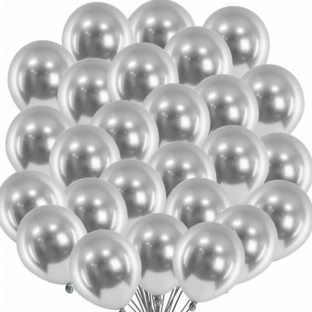 Balony GLOSS 12 cm srebrne - 50 sztuk