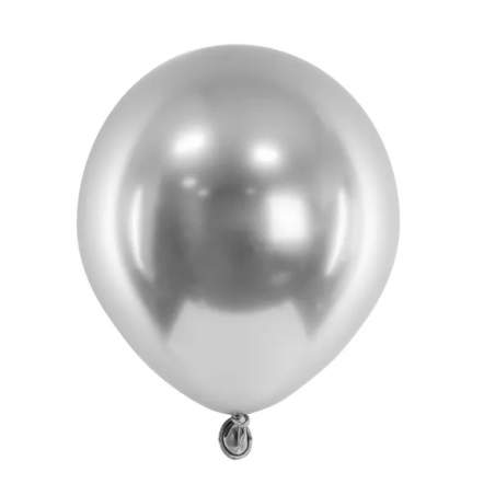 Balony GLOSS 12 cm srebrne - 50 sztuk