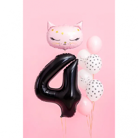 Balon foliowy Cyfra 4 - 86 cm - CZARNY