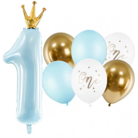 Zestaw balonów jasnoniebieskie - roczek