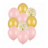 Balony mix różowe złote - 10 sztuk