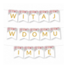 Girlanda Witaj w Domu Imię - kwiaty różowe