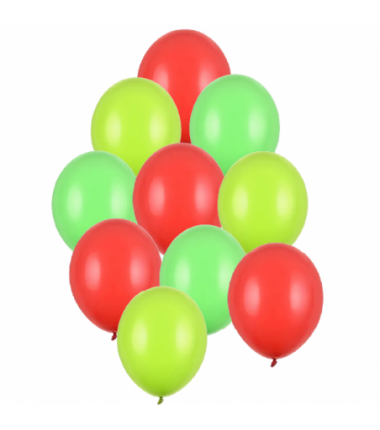 Balony 30 cm - święta Mikołaj - 10 sztuk