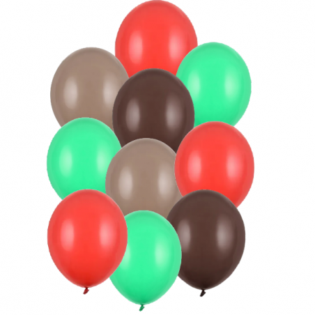 Balony 30 cm - 4 kolory ŚWIĘTA - 10 sztuk