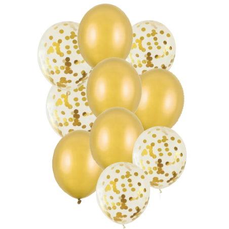 Zestaw balonów SYWLESTER - złoty
