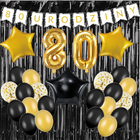 Zestaw urodzinowy - 80 lat girlanda