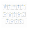 Girlanda Witaj w Domu Imię - chmurki