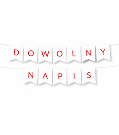 Girlanda dowolny napis - czerwony - MAX 20 ZNAKÓW