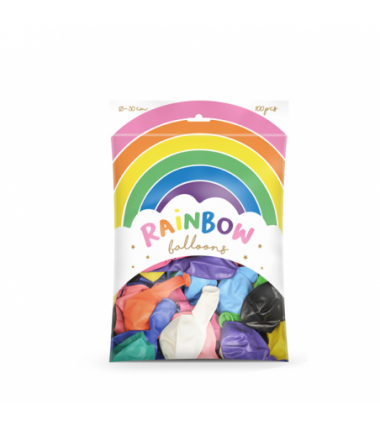 Balony  Rainbow 30cm metalizowane - 100 sztuk