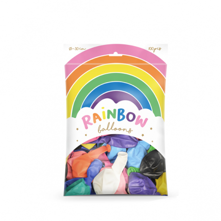 Balony  Rainbow 30cm metalizowane - 100 sztuk