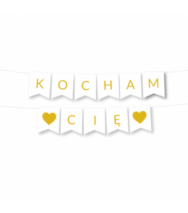 Girlanda KOCHAM CIĘ - złota