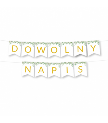 Girlanda dowolny napis - eukaliptus drobny - MAX 20 ZNAKÓW