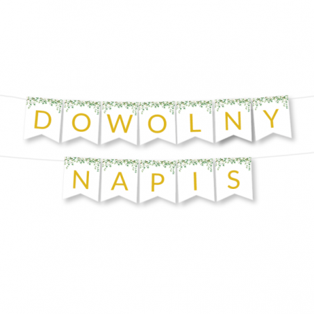 Girlanda dowolny napis - eukaliptus drobny - MAX 20 ZNAKÓW
