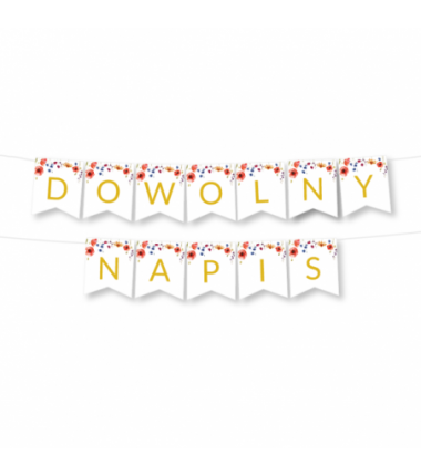Girlanda dowolny napis - kwiaty polne - MAX 20 ZNAKÓW