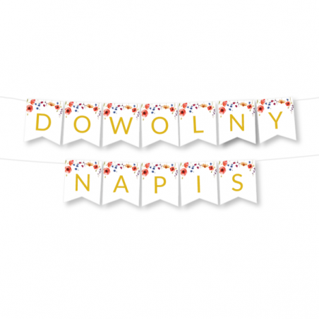 Girlanda dowolny napis - kwiaty polne - MAX 20 ZNAKÓW