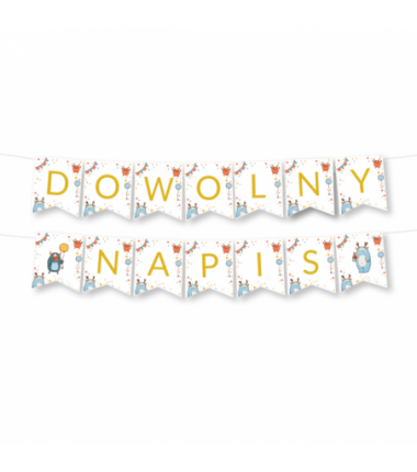 Girlanda dowolny napis - potworaki - MAX 20 ZNAKÓW