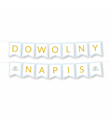 Girlanda dowolny napis - słonik - MAX 20 ZNAKÓW