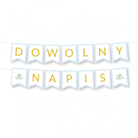 Girlanda dowolny napis - słonik - MAX 20 ZNAKÓW