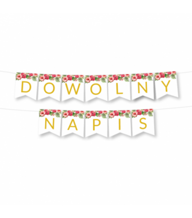 Girlanda dowolny napis - tropki - MAX 20 ZNAKÓW