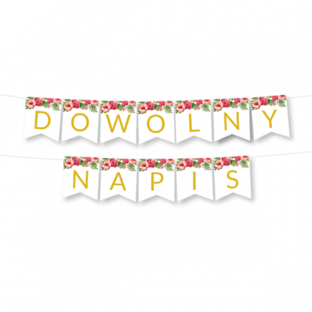 Girlanda dowolny napis - tropki - MAX 20 ZNAKÓW