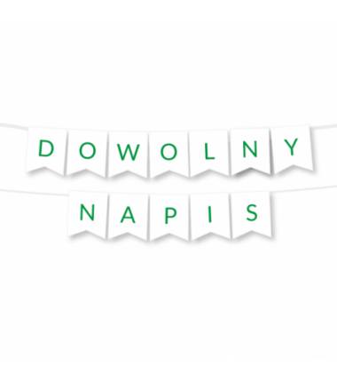 Girlanda dowolny napis - zielony - MAX 20 ZNAKÓW