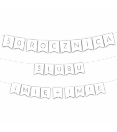 Girlanda 50 rocznica ślubu + imiona - srebrna