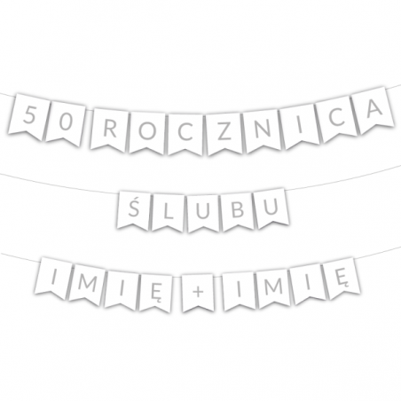 Girlanda 50 rocznica ślubu + imiona - srebrna