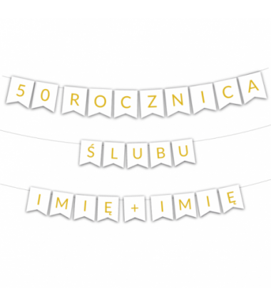 Girlanda 50 rocznica ślubu + imiona - złota