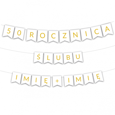 Girlanda 50 rocznica ślubu + imiona - złota