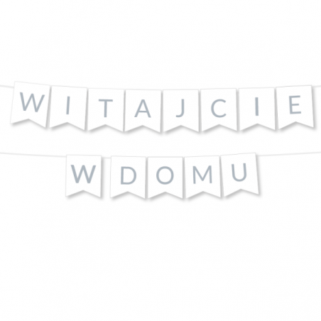 Girlanda Witajcie w Domu - srebrna
