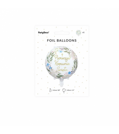 Balon foliowy - Pierwsza Komunia Święta 45 cm