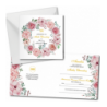 Zaproszenie na KOMUNIĘ ŚWIĘTĄ dla MATKI CHRZESTNEJ + IMIĘ dziecka - kwiaty różowe PERSONALIZOWANE