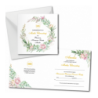 Zaproszenie na KOMUNIĘ ŚWIĘTĄ dla MATKI CHRZESTNEJ + IMIĘ dziecka - piwonia wianek PERSONALIZOWANE