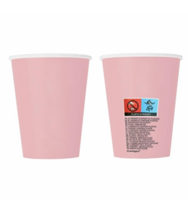 Kubeczki papierowe jasnoróżowe 270ml 8 sztuk