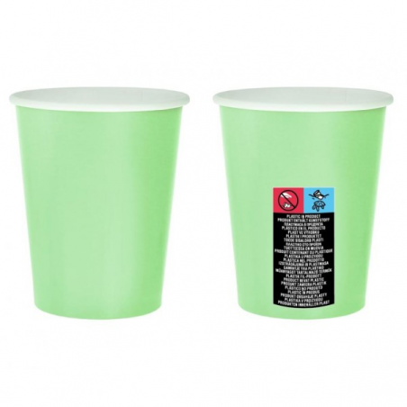 Kubeczki papierowe miętowe 270ml 14 sztuk