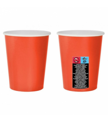 Kubeczki papierowe czerwone 270ml 14 sztuk