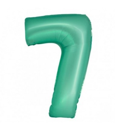 Balon foliowy Cyfra 7 - 76 cm - Miętowy matowy