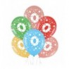 Balony - kolorowe z cyfrą 0 - 30 cm - 5 sztuk