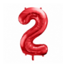 Balon foliowy Cyfra 2 - 86 cm - Czerwony