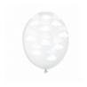 Balon nadruk 30 cm przezroczysty w białe chmurki
