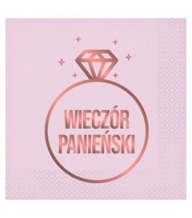 Serwetki Wieczór Panieński różowe - 20 sztuk